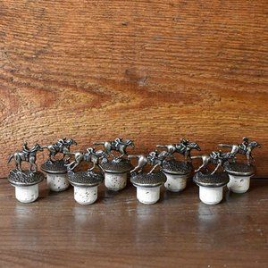Blanton’s Bourbon Whiskey Cork Bottle Stopper w/Race Horse & Jockey Full Set
